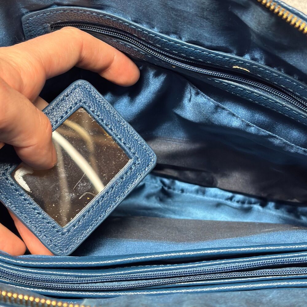 Joy & Iman Blue Joy & Iman Leather Satchel - Picture 5 of 11